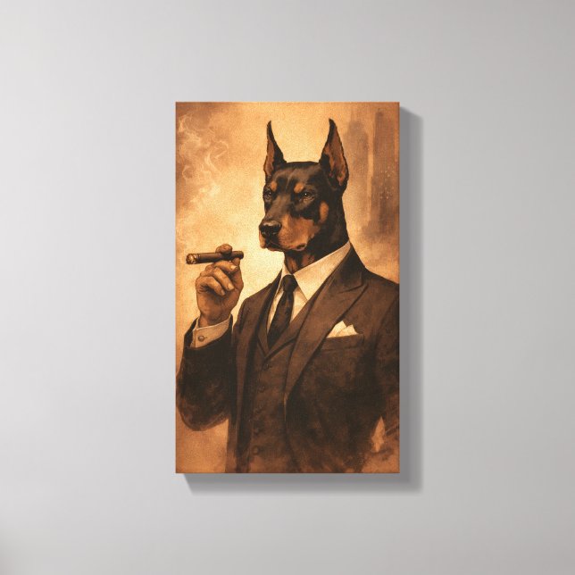 Tableau Déco (Portrait Doberman Charmant )  (Recto)
