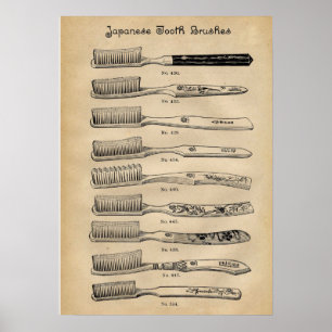 Tableau des brosses à dents japonaises pour dentis