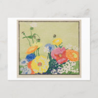 Tableau des fleurs du jardin par Hopkins Carte pos
