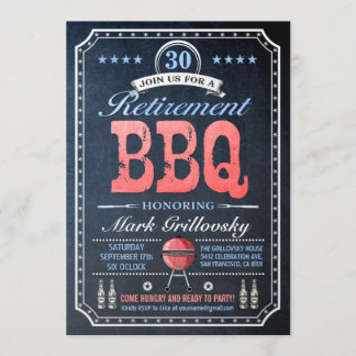 Tableau des invitations | de BBQ de retraite