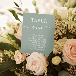 Tableau des numéros de table de mariage simple et