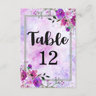 Tableau des numéros de table Floral et Argent pour