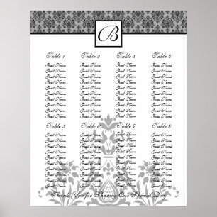 Tableau des sièges de la réception de mariage - Ta
