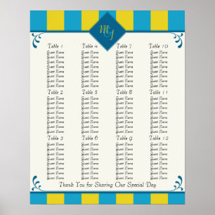 Tableau des sièges de la réception de mariage - Ta