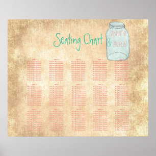 Tableau des sièges de la table de bocal en maçon r