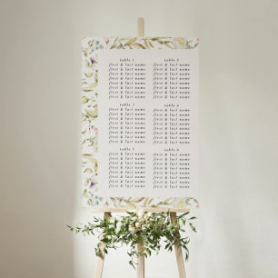 Tableau des sièges de la table de Fleur sauvage Bo