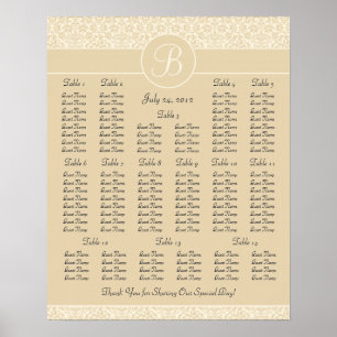 Tableau Des Sièges De Réception Ecru Mariage damas