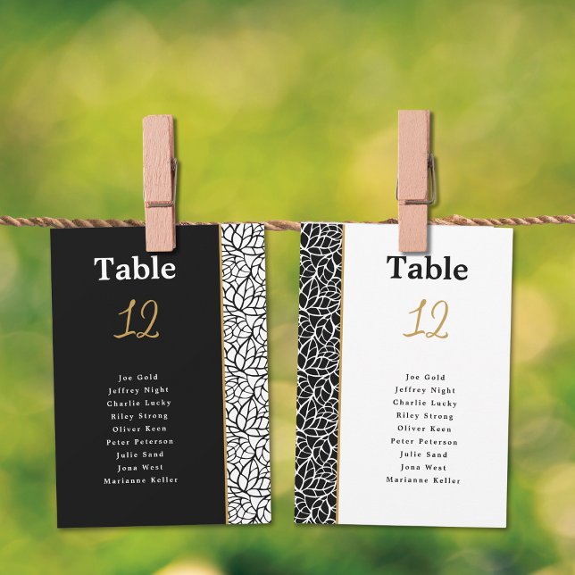 Tableau des sièges frontaliers des Feuilles botani (Abstract Botanical Leaves Border Seating Chart)