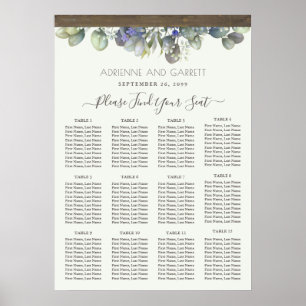 Tableau des sièges Mariages Lavande et Eucalyptus