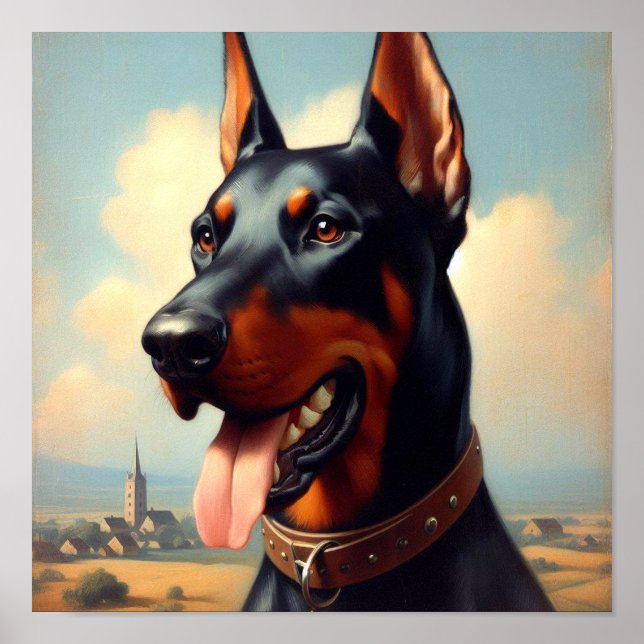 Tableau Doberman vintage (Devant)