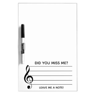 Tableau Effaçable À Sec Laissez-moi une note Musical Dry Erase Board