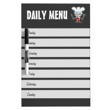 Menu hebdomadaire calendrier sec esase board | Pla
