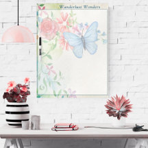 Papillon de texte personnalisé et thème floral