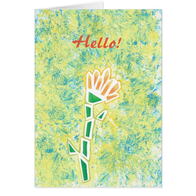 Tableau Fleur Faisée Abstraite Hello Cartes (Devant)
