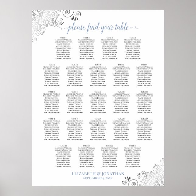 Tableau Frilly 23 Mariage bleu et blanc (Devant)