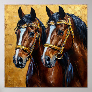 Tableau Huile Cheval Majestueux – Ferme Rustique