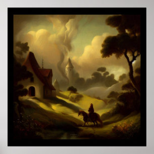 Tableau Imaginaire 2 - Paysage médiéval