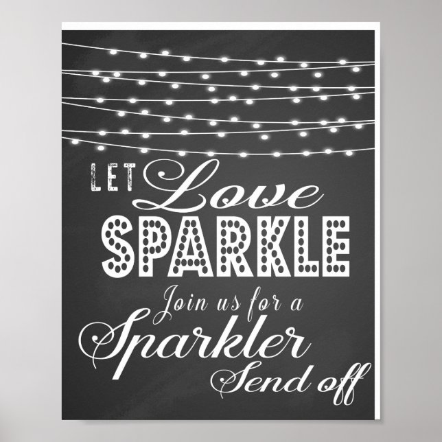 Tableau Let love sparkle impression de mariage (Devant)