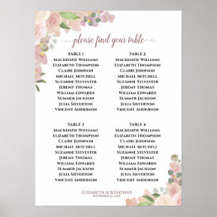 Tableau Mariage Boho rose 4