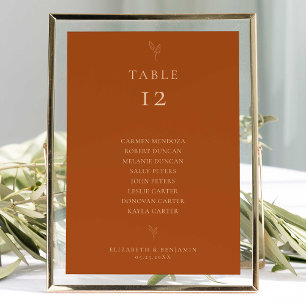 Tableau Mariage Budget - Siège - Orange brûlé