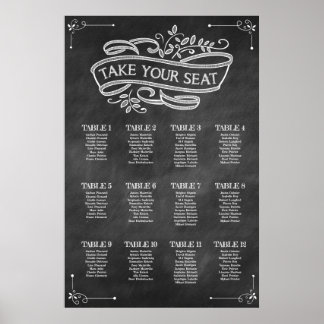 Tableau Mariage Chalkboard Sièges Prenez place