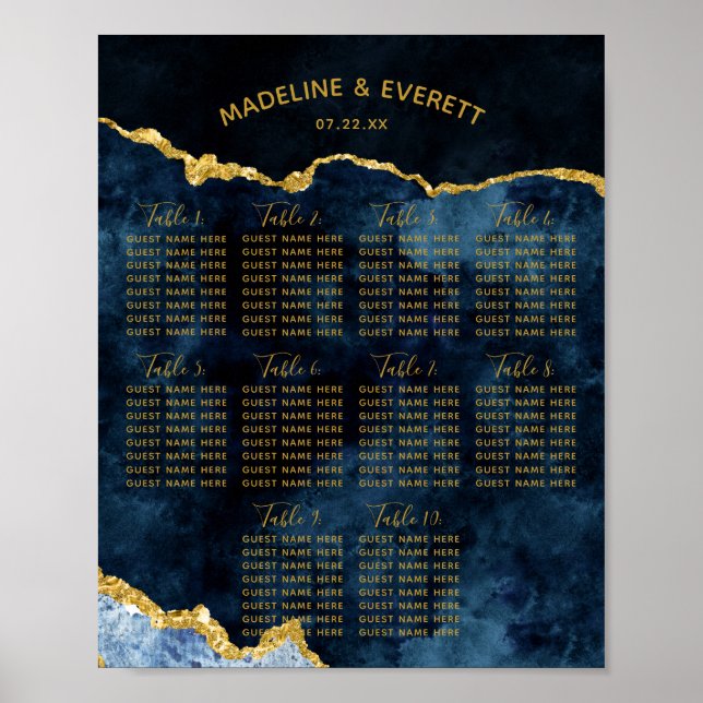 Tableau Mariage de la Marine Blue Gold (Devant)