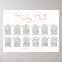 Tableau Mariage de table 12 rose et gris