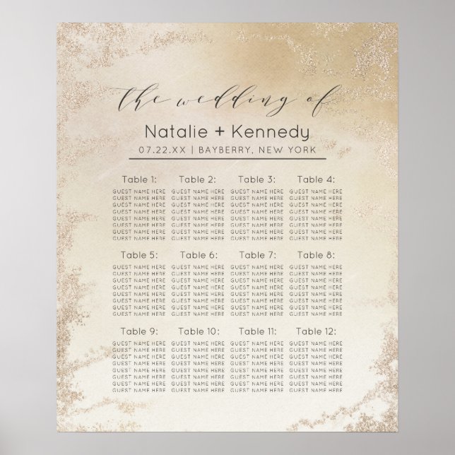 Tableau Mariage Ombre Jaune Or Luxe - Tableau de s (Devant)