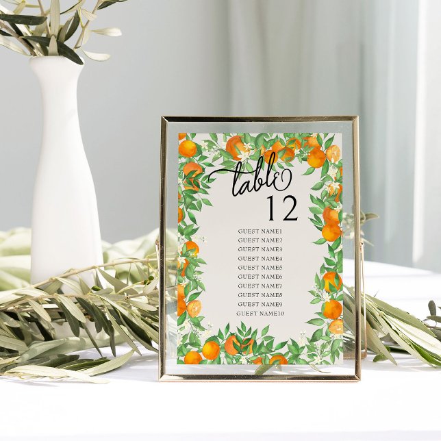 Tableau Mariage Orange Blossom (Table Number Seating Chart  from the Orange Blossom Wedding Collection by Darling & May)