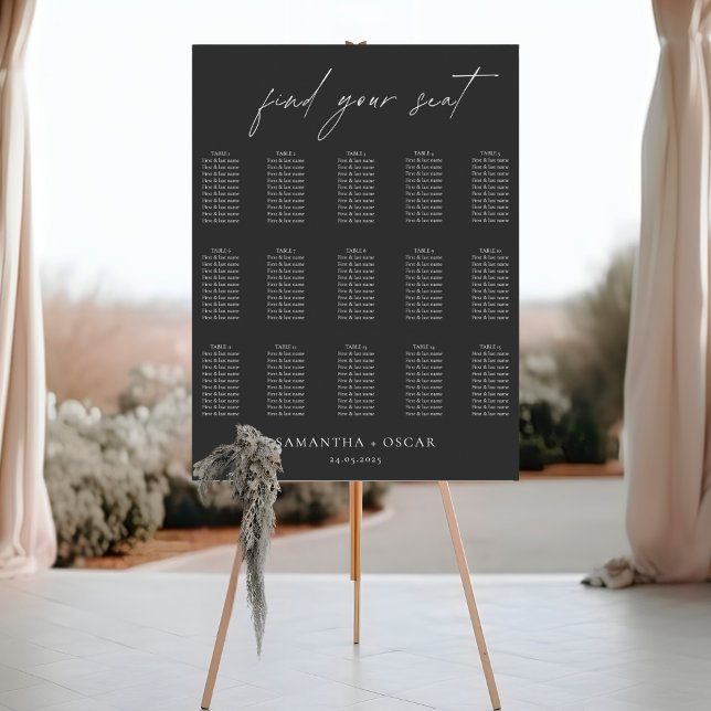 Tableau minimaliste moderne de Mariage noir (Créateur téléchargé)
