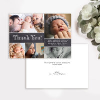 Tableau moderne avec photos Baby Shower Merci
