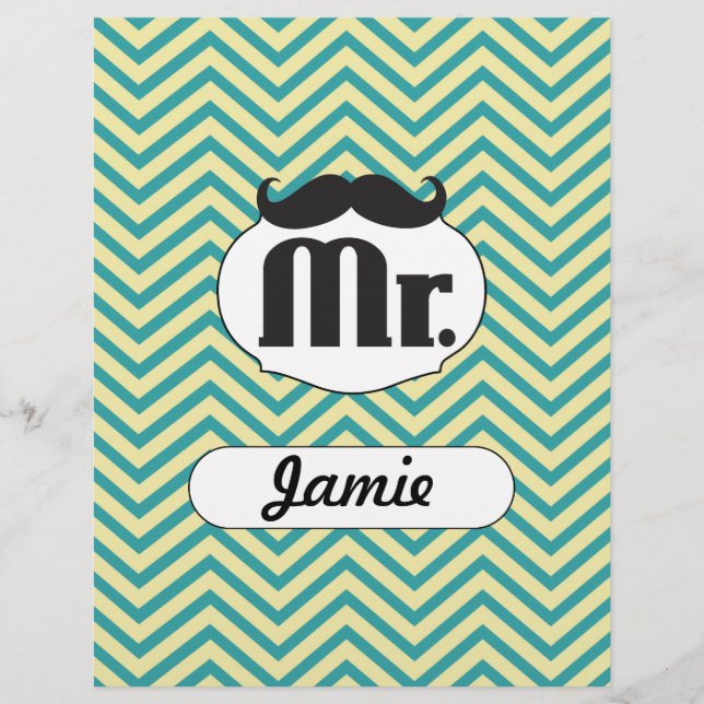 Tableau Monsieur Jaune et Chevron Zigzag Vert (Devant)
