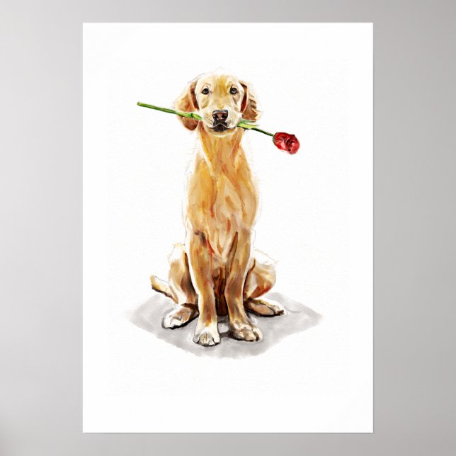 Tableau mural Golden Retriever – Impression d'art  (Devant)