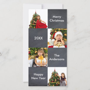 Tableau noir à 8 cases - Carte photo de Noël