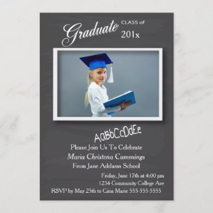 Tableau noir Cadre photo Invitation de graduation 