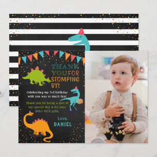 Tableau noir Dinosaur Carte de remerciements d'ann