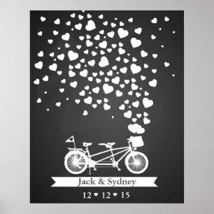 Tableau noir en tandem du livre d'invité mariage a