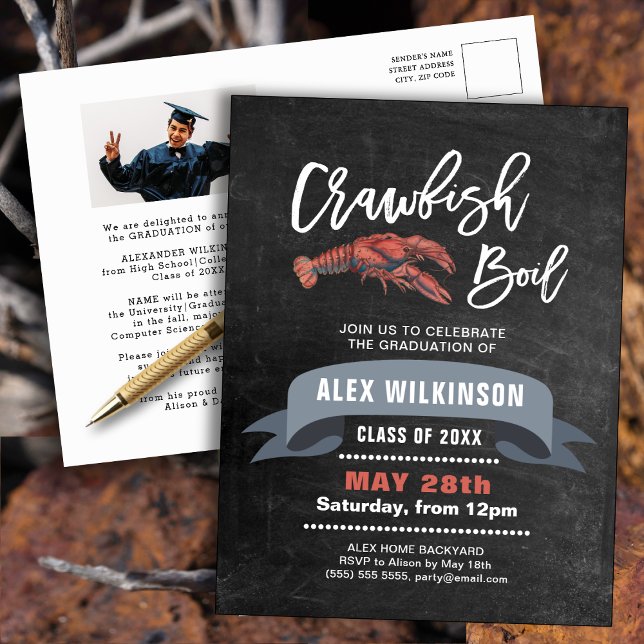 Tableau noir GRAD Photo Crawfish Invitation à ébul (Créateur téléchargé)