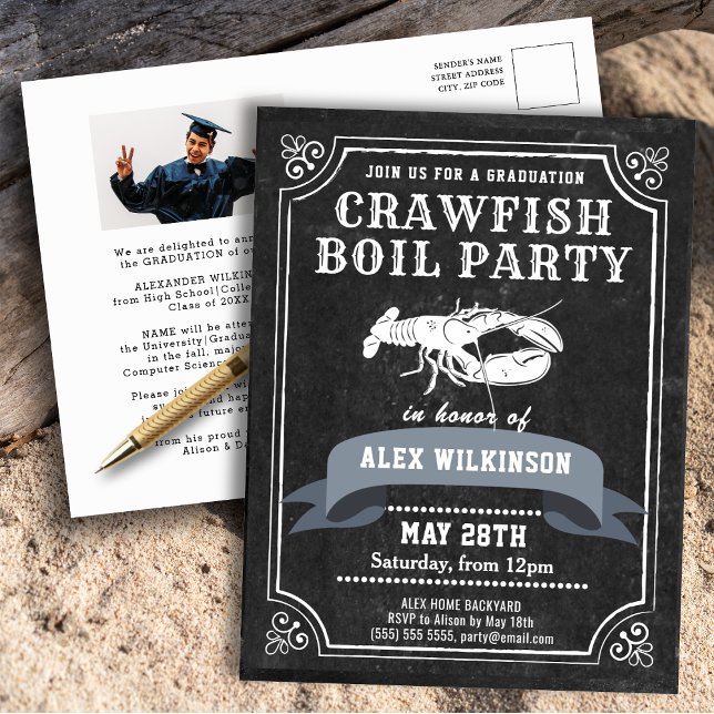Tableau noir GRAD Photo Crawfish Invitation à ébul (Créateur téléchargé)