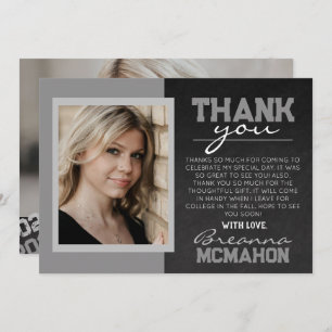 Tableau noir gris - Carte de remerciements photo