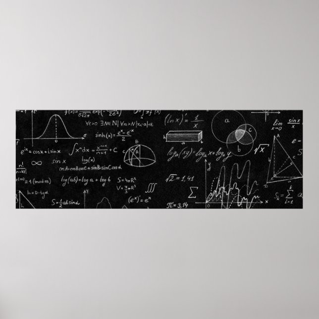 Tableau noir inscrit avec des formules scientifiqu (Devant)