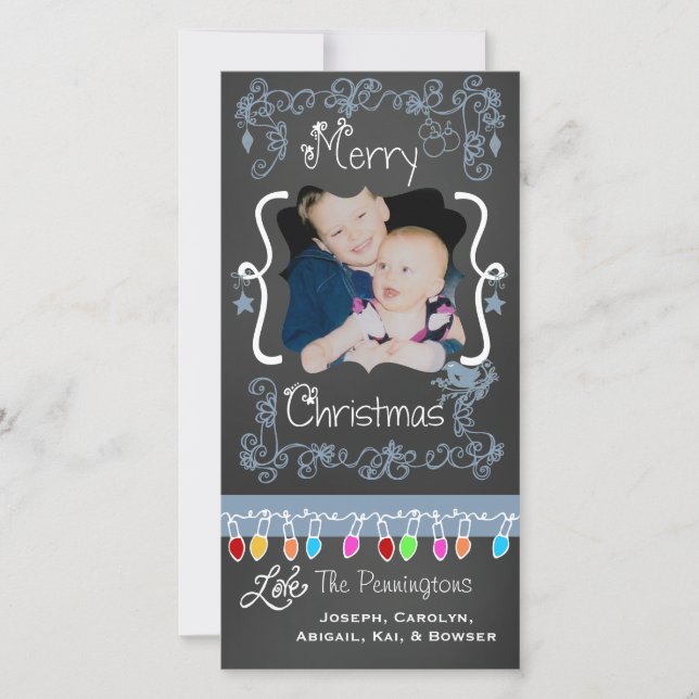 Tableau noir Joyeux Noël Carte photo de vacances (Devant)