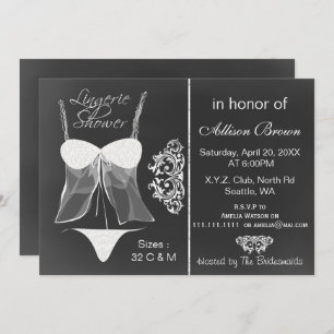 tableau noir Lingerie Douche Invitations