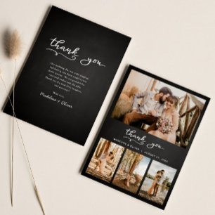 Tableau noir Mariage multiphoto Script Merci
