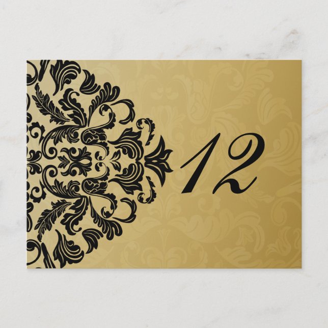 tableau noir or chiffres cartes postales (Devant)