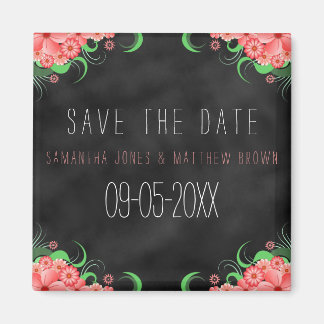 Tableau noir Pink Floral Magnet Réservez la date