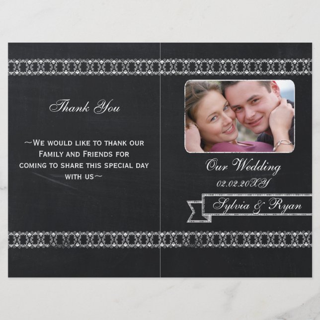 tableau noir pliage Programmes de mariage photo (Devant)