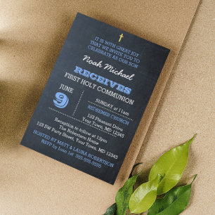 Tableau noir Première communion Invitation
