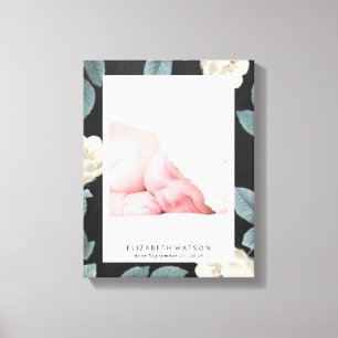 Tableau noir Rose Cadre Floral Toile Imprimer