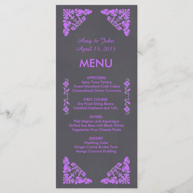 Tableau noir rustique art déco mariage menu déco1 (Devant)
